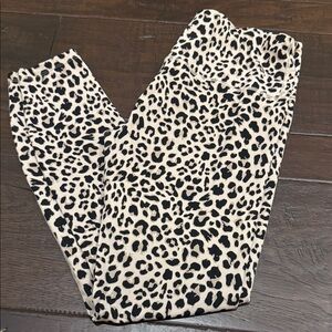 Varley Estrella Black and Cream Leopard Print Leggings Medium